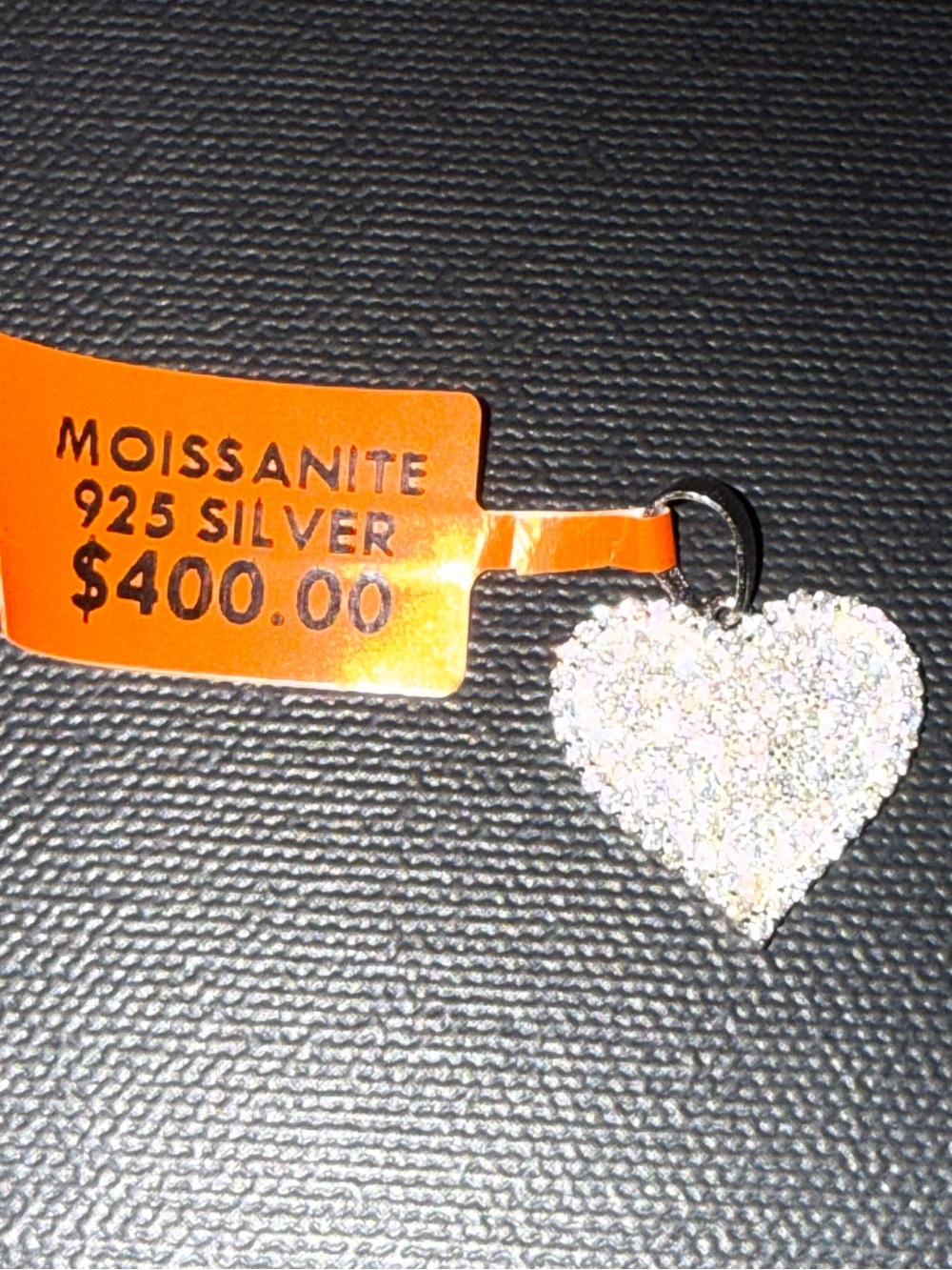 Moissanite Crystal Heart Pendant Necklace